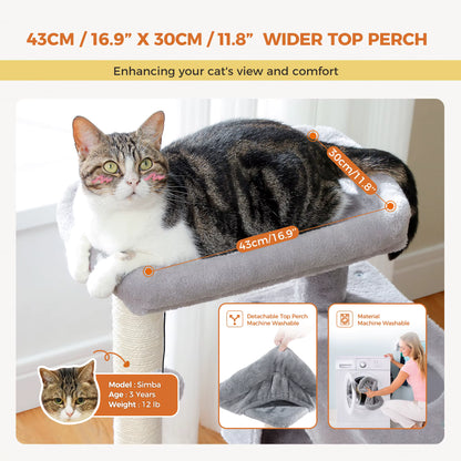 Heavy-Duty Multi-Level Cat Tower for Large Cats (32" Tall).