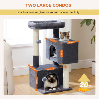 Heavy-Duty Multi-Level Cat Tower for Large Cats (32" Tall).