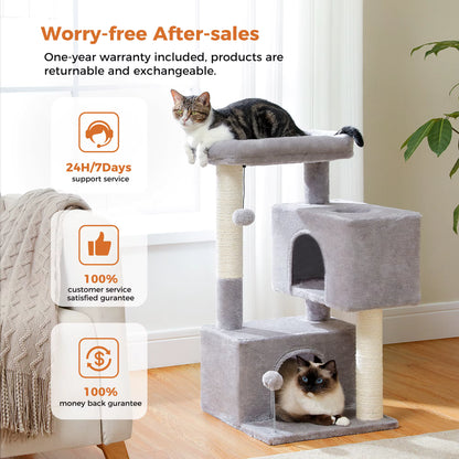 Heavy-Duty Multi-Level Cat Tower for Large Cats (32" Tall).
