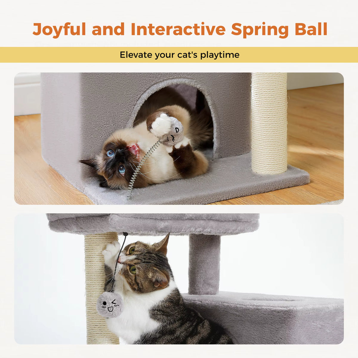 Heavy-Duty Multi-Level Cat Tower for Large Cats (32" Tall).