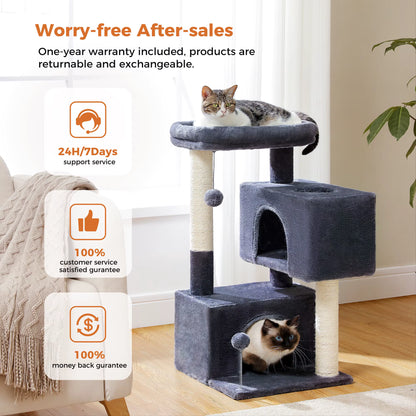 Heavy-Duty Multi-Level Cat Tower for Large Cats (32" Tall).
