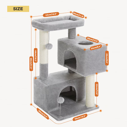 Heavy-Duty Multi-Level Cat Tower for Large Cats (32" Tall).